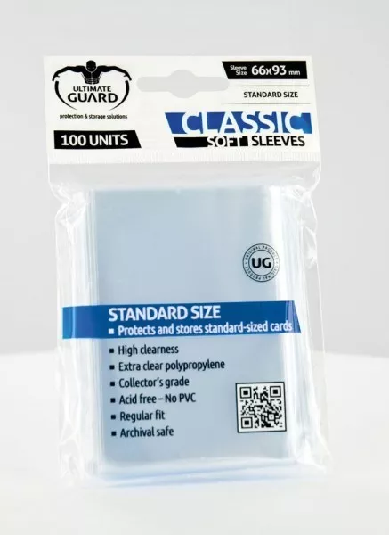 Ultimate Guard Lot 100 Classic Soft Sleeves Standard Card Pockets 71014