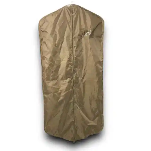 Burberry Garment Bag Suit Coat Clothes Dust Cover Travel Carrier Zipper Gold Tan 3