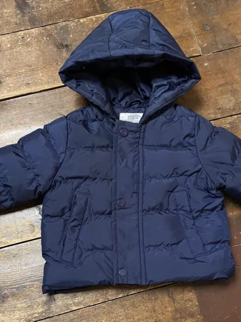 Kangaroo Poo Boys Coat Age 18-24 Months Parka Quilted Navy Blue