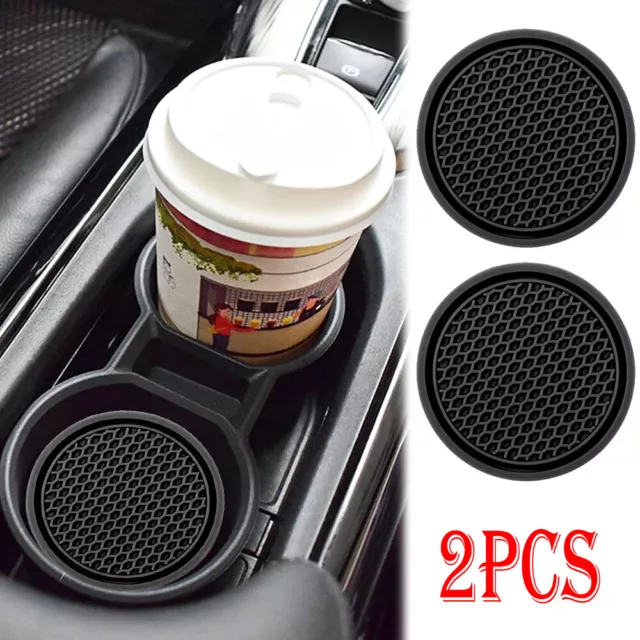 2× Universal Auto Car Cup Holder Anti-Slip Insert Coasters Pad Mat Accessories