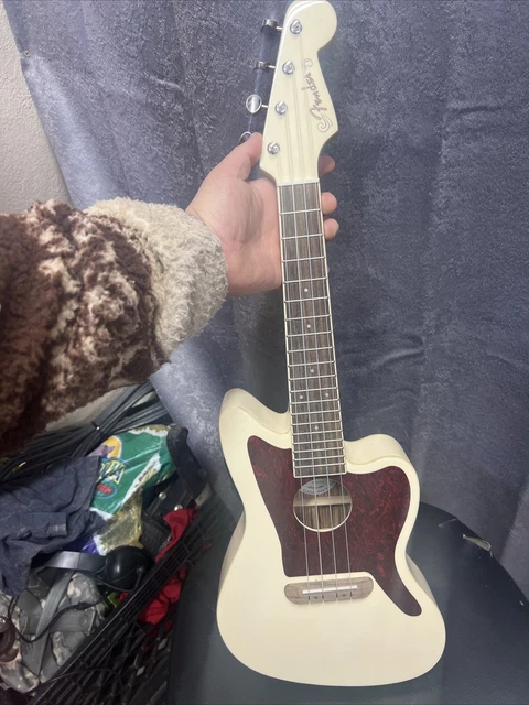 Fender Fullerton Jazzmaster JZM UKE OLW Ukulele Olympic White Acoustic Electric
