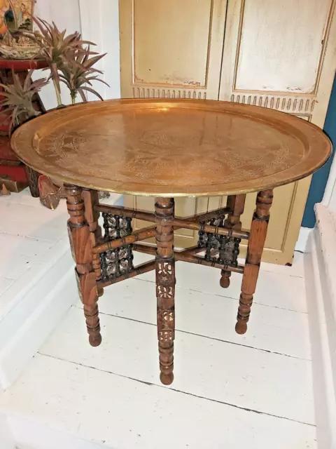 Antique/Vintage North African Folding Brass Table