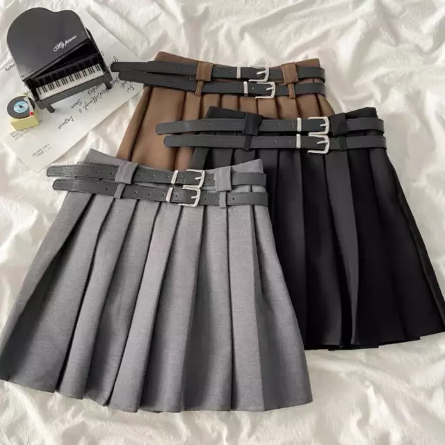 Punk Donna Ragazza a Pieghe Cintura Mini Corto Fronzoli Gotico Harajuku Alto