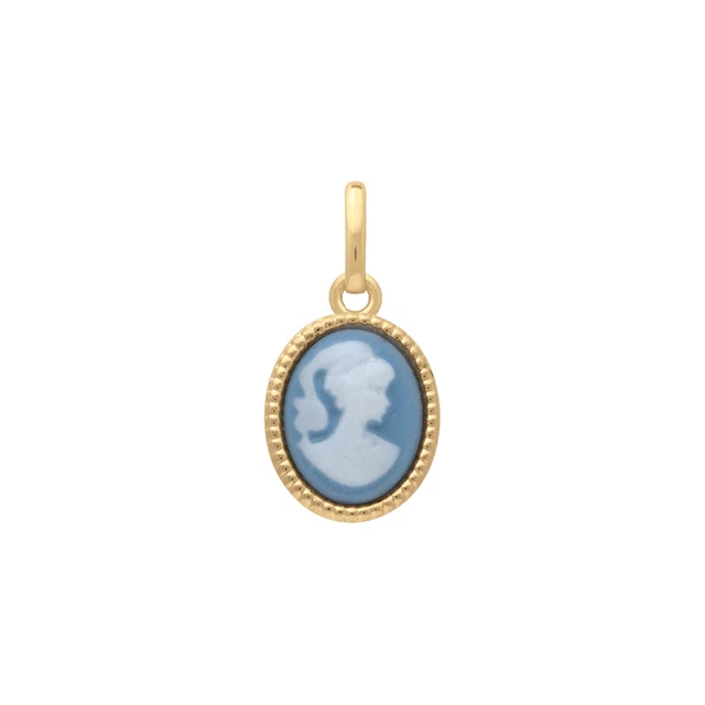 Pendentif Or Jaune 18 Carats 6.79 grs Camée Bleu - Bijoux d'Occasion