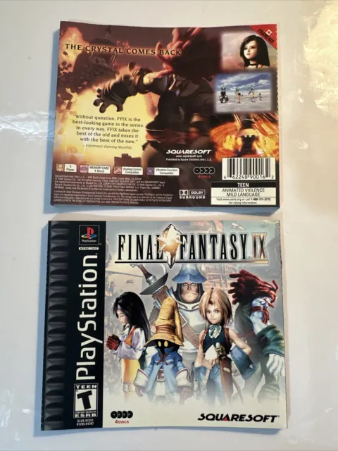 Final Fantasy IX (PlayStation, 2000) FF9 PS1 Black Label - Cover Art Only