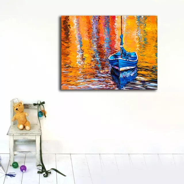 Abstract Color Boat Stretched Canvas Prints Framed Wall Art Home Decor Painting