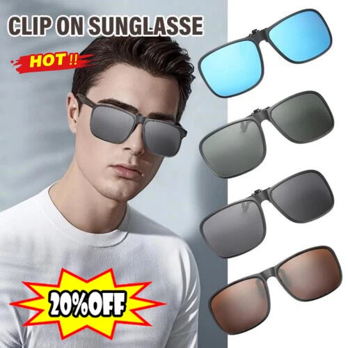 Clip On Sunglasse Flip up Glasses Polarized Photochromic UV Sunglasses NICE