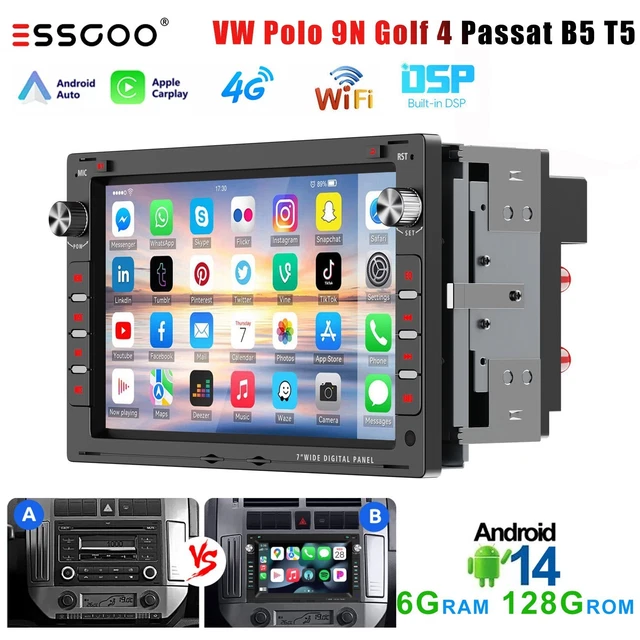 6+128G Apple Carplay Car Stereo Radio For VW Golf 4 MK4 Passat B5 Polo WiFi GPS