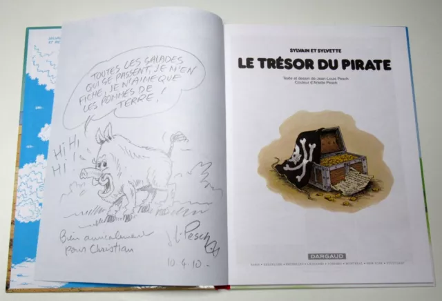 SYLVAIN et SYLVETTE tome 51 Le Trésor du Pirate - Dédicace sanglier - EO 2006 TB