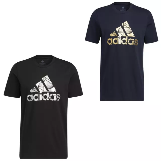 adidas T-Shirt für Herren mit Rundhalsausschnitt Baumwolle mit Motiv bis 4XL