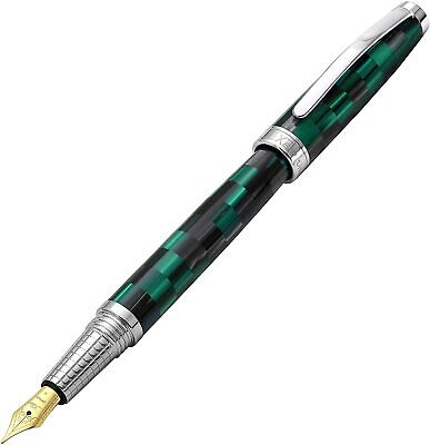 Xezo Urbanite II Teal & Black Fountain Pen, Medium Nib. Chrome Plated, New