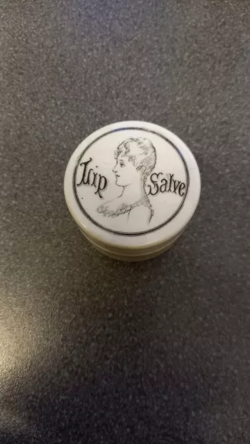 Lovely Pictorial Edwardian Lip Salve Pot Lid And Base