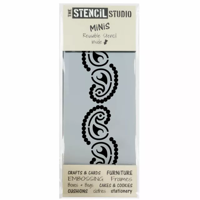 Stencil MiNiS -Paisley Border Stencil - Reusable stencils for Crafts & DIY 10688