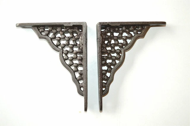 A Pair Of Small Honeycomb Shelf Brackets Cast Iron Wall Shelf Bracket