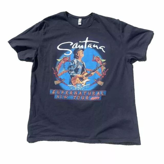 Santana Tour Shirt Size 2XL Black Supernatural Now 2019 Doobie Brothers Music