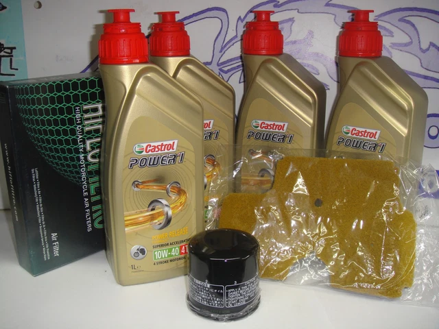 SET ENTRETIEN CASTROL 10W40 Filtre à Huile Air Hiflofiltro HF138