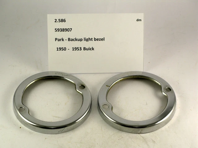 1950-1953 Buick NOS park-backup lamp door bezels 5938907