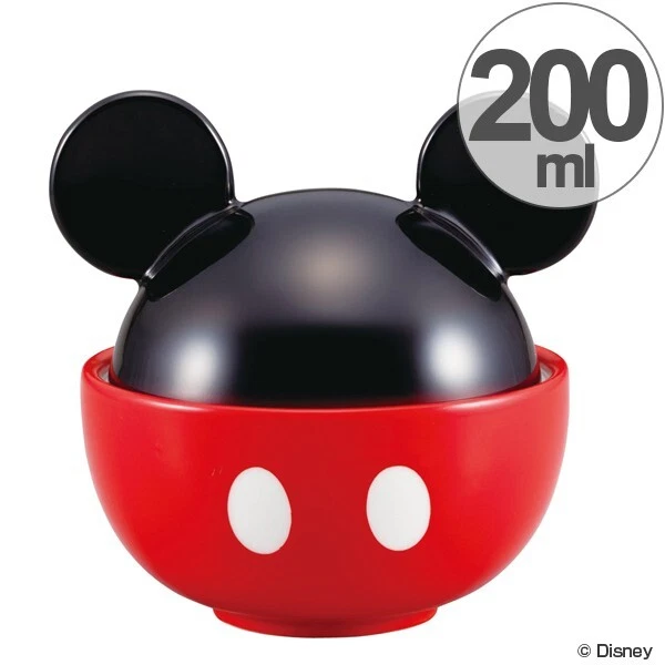 Disney Mickey Mouse Japanese Rice Bowl with Cover Original Box Jpn free shipping