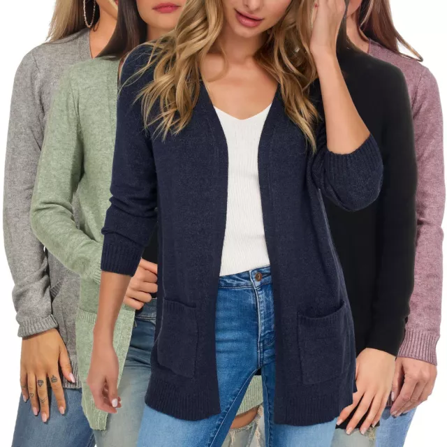 Only Damen Strickjacke Cardigan Jacke Langarm Lesly