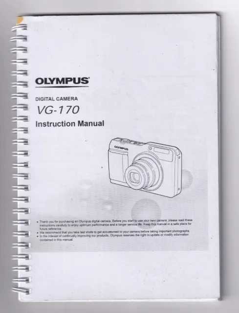 OLYMPUS Original VG-170 Digital Camera Printed/Bound Instruction Manual 71 Pages