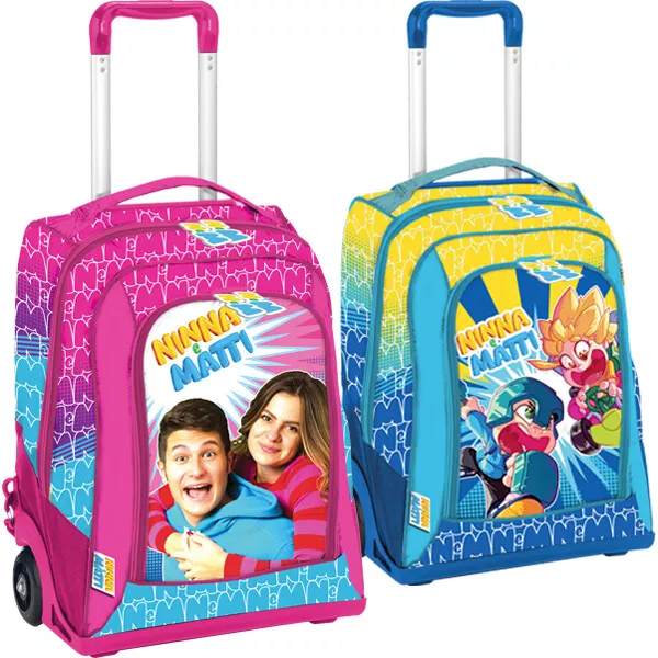 Zaino Trolley Duo Scuola, Ninna e Matti con Raccoglitore ad anelli