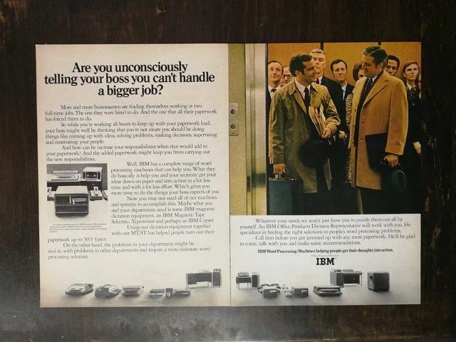Vintage 1971 IBM Office Division Products Full Page Original Ad 823