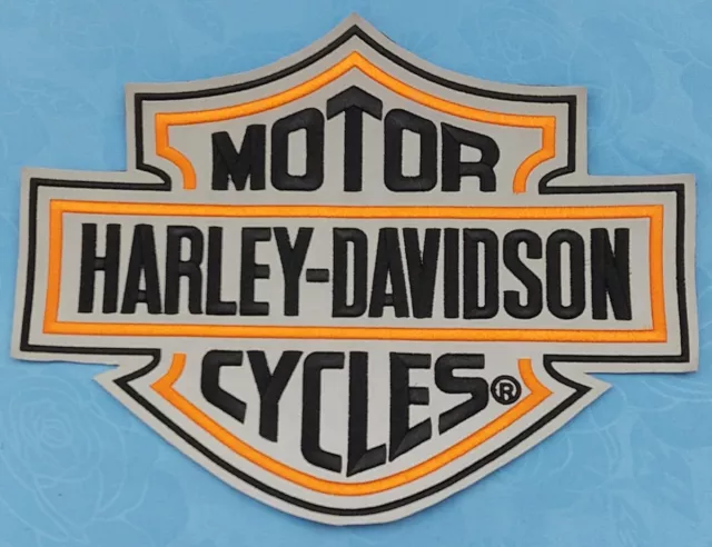 Harley-Davidson Bar & Shield Reflective Patch Extra Large 10 Inch By 8 Inch New