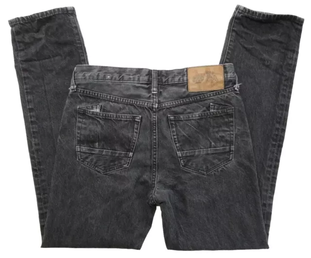 PRPS Goods Co 29x30 Demon Slim Fit Bruised Denim Black Button-Fly Jeans E86P308P