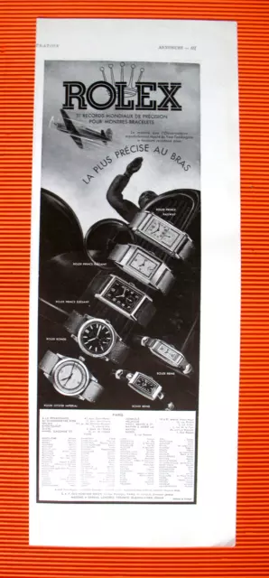 Rolex Press Release Most Precious Precision Arm Watch Ad 1939