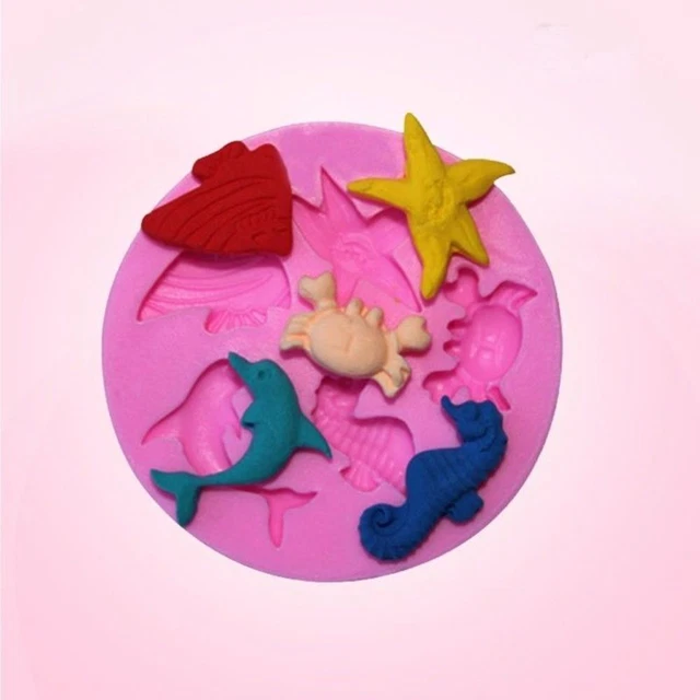 chocolate hágalo usted mismo - mini - lago delfín - galletas semestre silicona - moho fondant