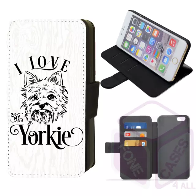 iPhone I Love My Yorkie Quote Flip Phone Case 4 5 6 7 8 9 10 X XR XS Max Plus.