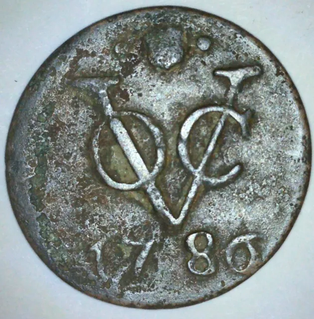 1786 UTRECHT VOC Duit Dutch East Indies Colonial Copper Coin New York Penny NL17