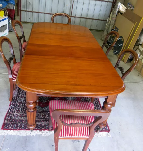 ANTIQUE 1890S MAHOGANY EXTENSION DINING TABLE WITH WINDER 199.00