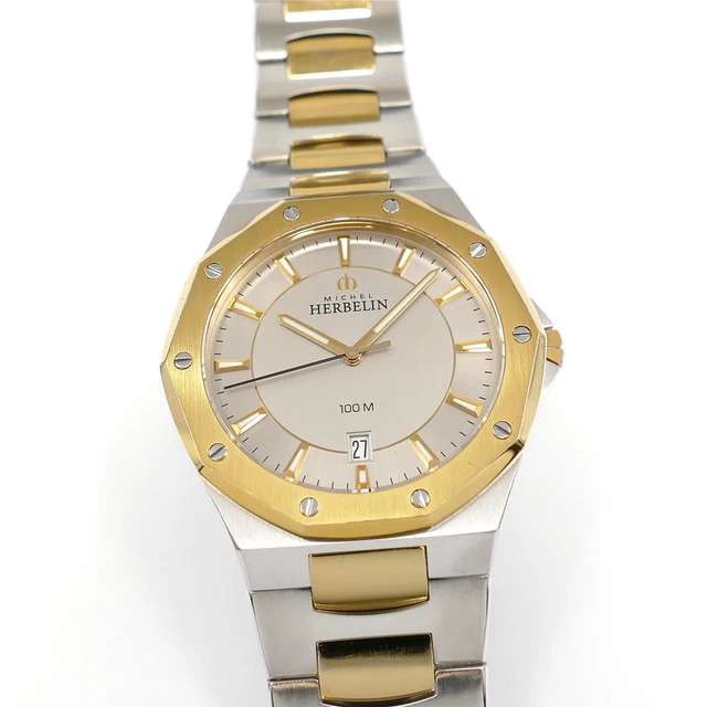 MICHEL HERBELIN ODYSSÉE 12231 Grey Dial Gold PVD & Date Men's 41mm ...
