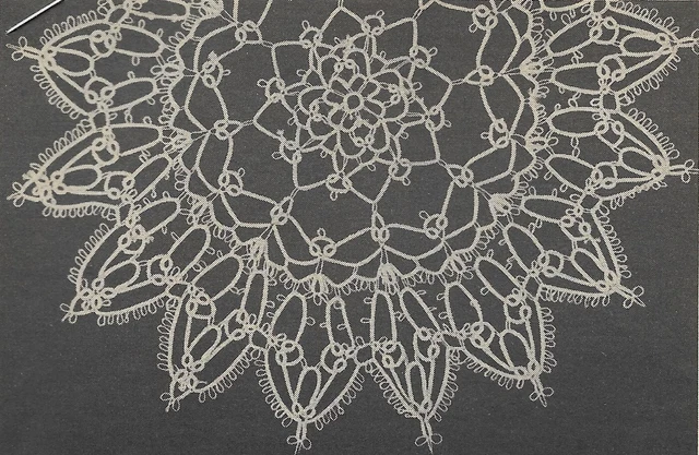 INSTRUCCIONES DE PATRÓN DE DOILY de colección de dieciséis puntos tatuados