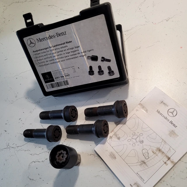 MERCEDES BENZ E Class W213 Locking Wheel Nut Bolt Key Set A0019901707 