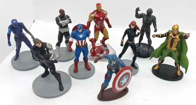 Lot of 9 Marvel PVC Figures Cake Toppers Ironman, Cpt. America, Nebula and etc.