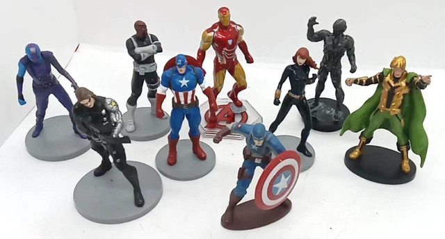 Lot of 9 Marvel PVC Figures Cake Toppers Ironman, Cpt. America, Nebula and etc.