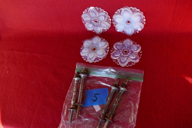 2 pr antique sandwich glass curtain tiebacks 3 inch diameter