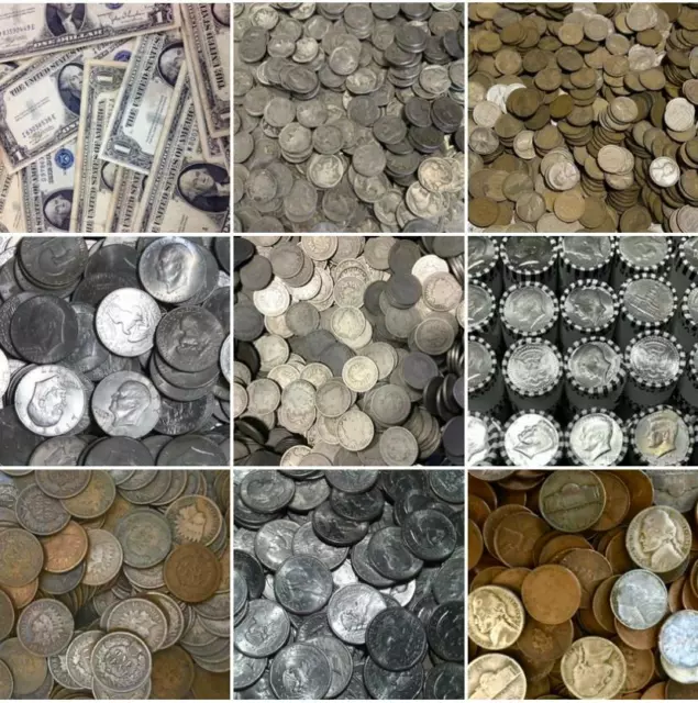 VINTAGE U.S. COIN & CURRENCY LOT  60+ Items - Silver Guaranteed  *JB's Coins*