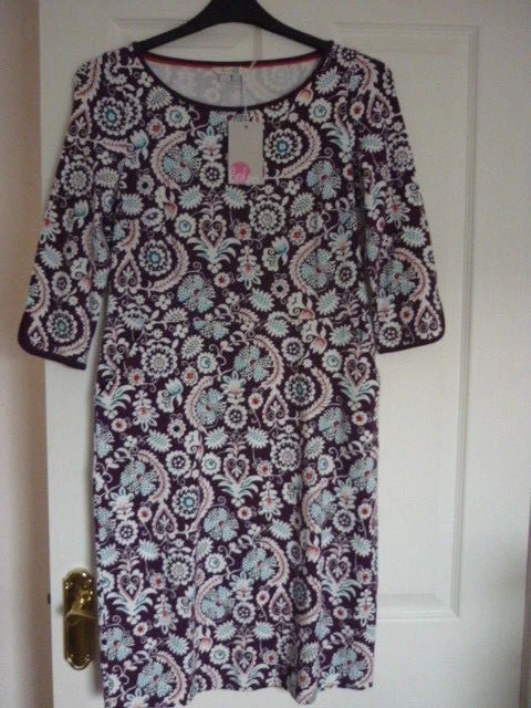 Boden Jessie Jersey Dress Black Forest Arabesque. Uk 12 R, Eur 38-40, Us 8 J0031