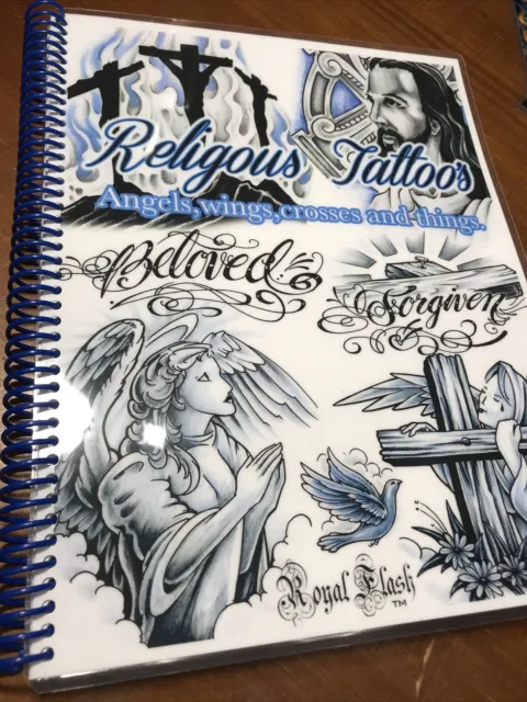 Religous Tattoos And Angel Wings Flash Book / Short video in description