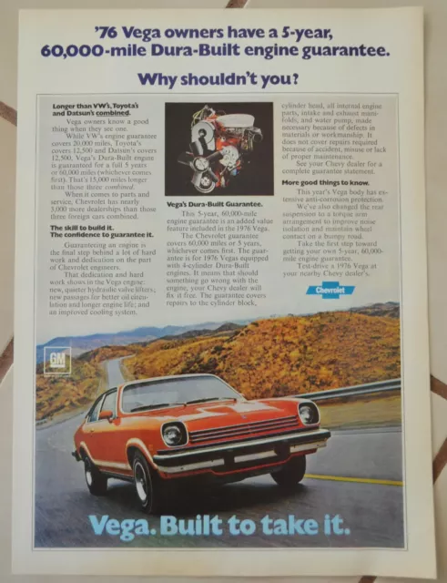 1976 Chevrolet Vega Automobile Print Ad