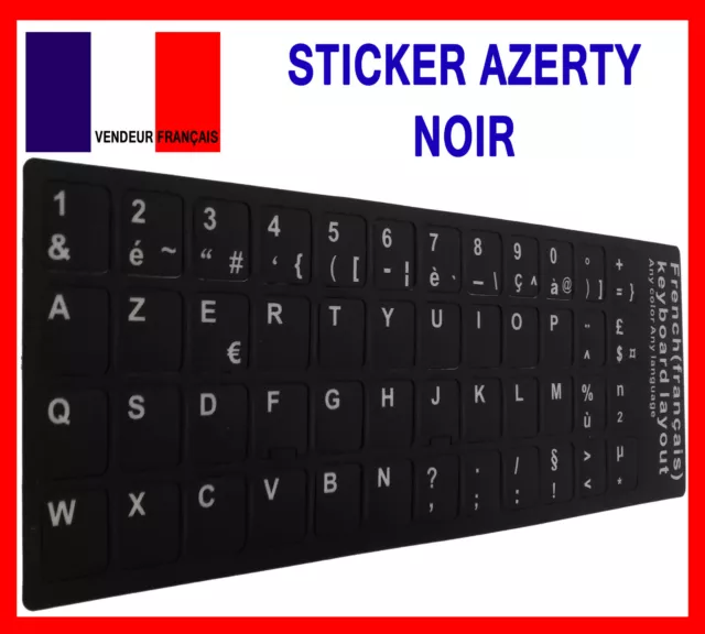 Autocollant Stickers AZERTY Pour Clavier Ordinateur Français
