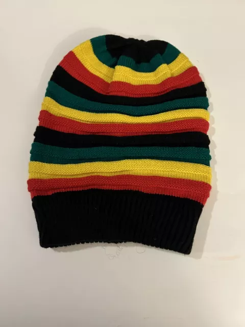 Rasta Reggae Knitted Jamaican Slouch Hip Hop Marley Style Beanie Hat.