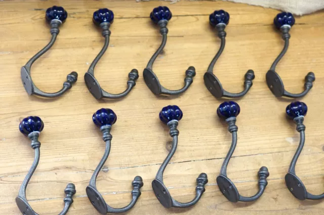 10 Coat Hooks Iron Vintage Antique Look Hat Hook Key Bath Restoration Hardware