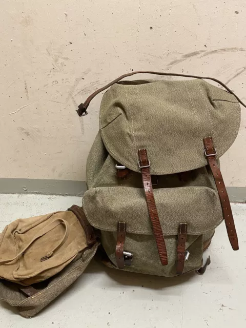 Schweizer Militär Armee Rucksack N2( Salz und Pfeffer) 1969 Jahre mit Brotsack