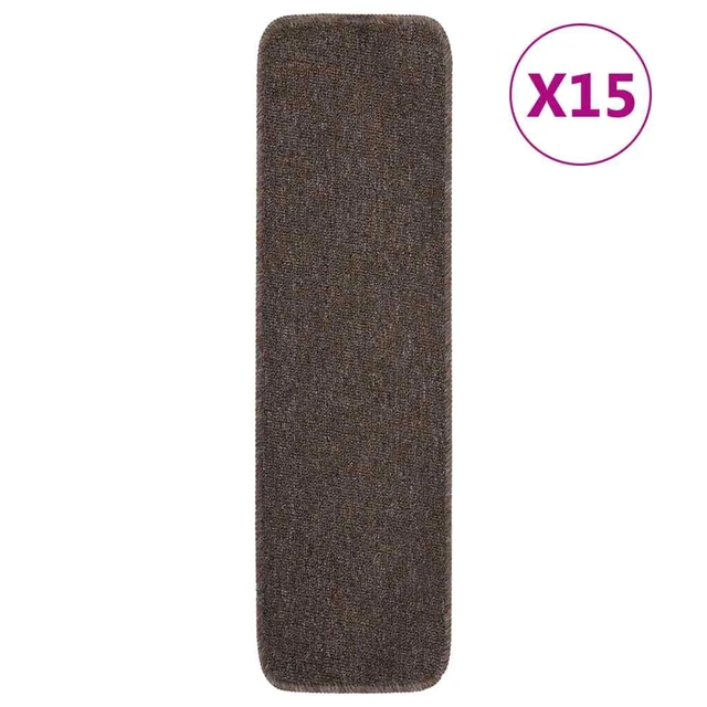 Vidaxl Tappetini Scale Antiscivolo 15 pz 75x20 cm Marroni Rettangolari