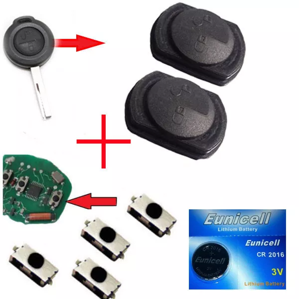 Für Smart 454 / Mitshubishi / Funkschlüssel Schlüssel Gummi / Taster / Batterie
