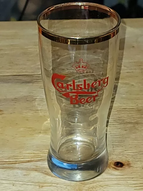 Carlsberg Beer Glass Pilsner Gold Rim Durobar Belgium Half Pint